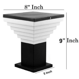 Lyse Decor Waterproof Gate Light for Main Gate Entrance, Outdoor Pillar Lamp, Gate Lamp for Garden & Boundaries Lights (Modern Design Stairs Shape, Pair of 2 Pieces)