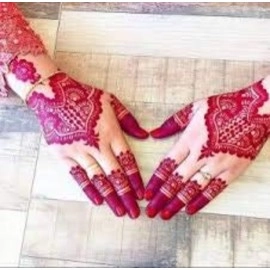 Amina Henna Instant Tatto Red Outline Mehndi/No Chemicals Dyes - Color Paste Cone (Red, 12 Piece) (Red)