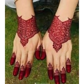 Amina Henna Instant Tatto Red Outline Mehndi/No Chemicals Dyes - Color Paste Cone (Red, 12 Piece) (Red)