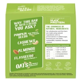 RiteBite Max Protein Nuts & Seeds Nutrition Bar with Flax Seeds, Pumpkin Seeds | 0 Added Sugar, No Cholesterol & Trans Fat Snack Bar, 35g (Pack of 12)