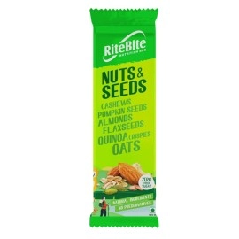 RiteBite Max Protein Nuts & Seeds Nutrition Bar with Flax Seeds, Pumpkin Seeds | 0 Added Sugar, No Cholesterol & Trans Fat Snack Bar, 35g (Pack of 12)
