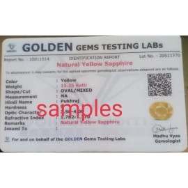 Sidharth Gems 10.42 Carat / 11.25 Ratti Certified Natural Yellow Sapphire Pendant/Locket (Pukhraj Stone Panchadhatu Pendant) AAA Quality Gemstone, free size, Loose Gemstone, Yellow Sapphire