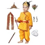 Kaku Fancy Dresses Krishna Costume/Janmashtami/Kanha/Krishnaleela Dress Yellow (2-3 Years)