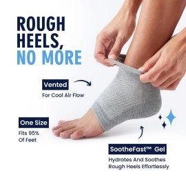 Dr. Frederick\'s Original Moisturizing Heel Socks for Cracked Heel Treatment - 2 Pairs - Stop Cracked Heels in Their Tracks