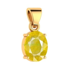 Sidharth Gems 5.50 Carat YNatural Yellow Sapphire Pendant/Locket (Pukhraj Stone Panchadhatu Pendant) AAA Quality Gemstone