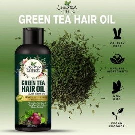 Luxura Sciences Green Tea Hair Oil with Onion Oil, 6.76 (200ml), Natural Hair Care for Dandruff and Hair Loss Control, Healthy, Soft, and Shiny Hair