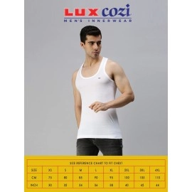 Lux Cozi Men\'s Pack of 5 Solid White2 Vest(Size : XX-Large)