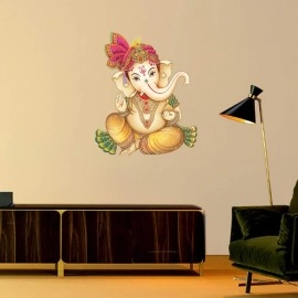 Rangoli Vinyl Wall Stickers 1.96 x 20.86 x 1.96 Inches, Multicolour (Model Number: White Glossy Vinyl-0051)
