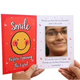 Oye Happy - Emoji Face Greeting Card - Cute and Cheesy Card for Friends/Girlfriend/Boyfriend to Gift on Birthday