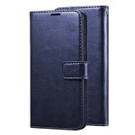 CEDO PU Leather Magnetic Flip Cover Wallet Back Cover Case for RealMe 3 Pro (Blue)