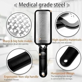 Futurekart Metal Colossa Pedicure Rasp Foot Callus Remover Tool Stainless Steel, Foot Filer & Pedicure, Heel Scrubber Foot Scrubber for Dead Skin -Black