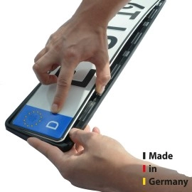 sunmondo Number Plate Holder Car Black License Plate Frame Number Plate Amplifier Set of 2 Made in Germany