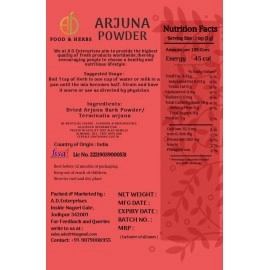 A D FOOD AND HERBS & rjuna|Terminalia rjuna Bark| rjun Ki Chaal Powder (150 Gms)