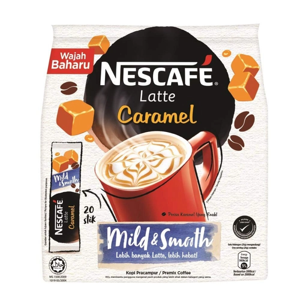 Nescafe Mild & Smooth, Latte Caramel, Coffee, 500 g