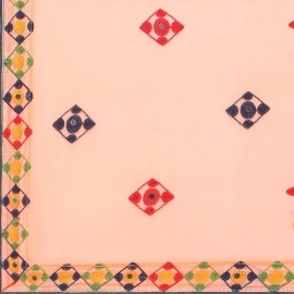 Ethnic Junction Women\'s Chanderi Cotton Embroidered And Mirror Work Unstitched Salwar Suit Material, Misty Rose, One size