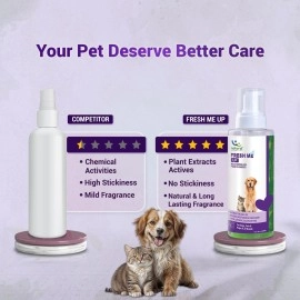 Natural Remedies Fresh Me Up Mild Waterless Foam Cleanser Dry Shampoo for Dogs, Cats of All Breeds, Moisturizer & Conditioner, Pet Grooming, Lick Safe, Hypoallergenic, Sulfate Free, 140 ml (Pack of 2)