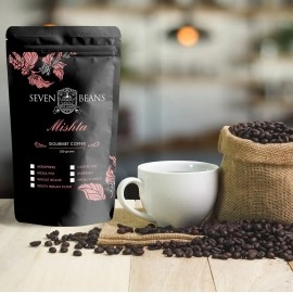 Seven Beans Coffee Company\'s Mishta |Medium Roast | Single Origin |Monsooned Malabar Blend |Gourmet Indian Coffee - 250 g (South Indian Filter Grind)