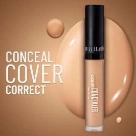 SWISS BEAUTY Professional Liqiud Concealer, Face MakeUp, Light-Moyen, 5.6g, Multi