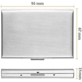 OFIXO Credit Card Holder Protector Stainless Steel Credit Card Wallet Slim Metal Credit Card Case for Women or Men (Mat-Silve)
