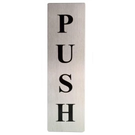 eSkube Self Adhesive Stainless Steel Push & Pull Metal Signage Board- Set of 4 Pieces