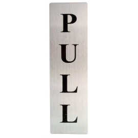 eSkube Self Adhesive Stainless Steel Push & Pull Metal Signage Board- Set of 4 Pieces