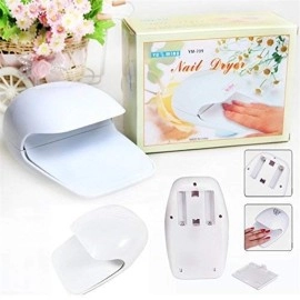 Surat Dream Nail Polish Dryer Machine Kit | Portable Battery Operated Nail Dryer with Fan for Nail Polish, Nail Art, Stamping Kit (White)
