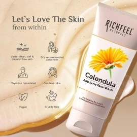 Richfeel Anti Acne Face Wash with Calendula Extracts, 100g (pack 2)