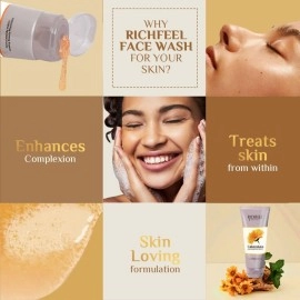 Richfeel Anti Acne Face Wash with Calendula Extracts, 100g (pack 2)