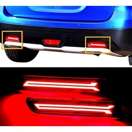 DETACHI Pro-11P Led Brake Light Car Reflector for Bumper(Rear/Back) DRL for Maruti Suzuki Ertiga- Set of 2 Pcs with Maruti Suzuki Baleno Brezza Ciaz Ertiga New Swift Dzire Scross Ritz (Random Design)