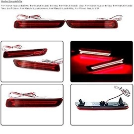 DETACHI Pro-11P Led Brake Light Car Reflector for Bumper(Rear/Back) DRL for Maruti Suzuki Ertiga- Set of 2 Pcs with Maruti Suzuki Baleno Brezza Ciaz Ertiga New Swift Dzire Scross Ritz (Random Design)