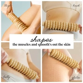 Tuuli Accessories - Wooden Massage Roller, Multi-Functional Body Roller for Cellulite, Muscle Tension and Skin Health Support, Natural Massager for Women and Men