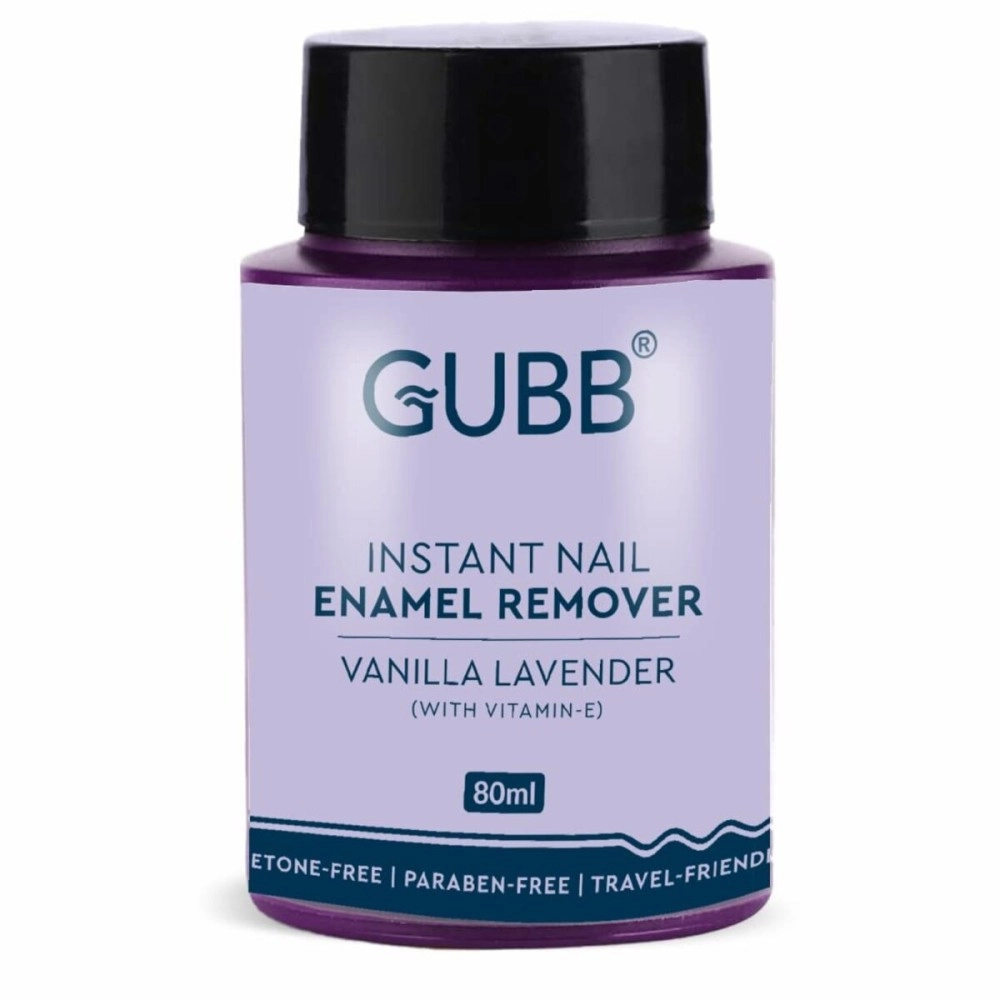 GUBB Acetone Free Nail Paint/Polish Remover Dip & Twist Sponge Bottle Vanilla Lavender Aroma 80ml