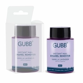 GUBB Acetone Free Nail Paint/Polish Remover Dip & Twist Sponge Bottle Vanilla Lavender Aroma 80ml