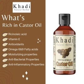 Khadi Natural Herbal Organic Cold Pressed Pure and Castor Oil 100 ml