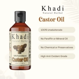 Khadi Natural Herbal Organic Cold Pressed Pure and Castor Oil 100 ml