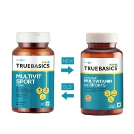 TrueBasics Multivit Sport One Daily, Multivitamin For Sports, Multimineral, Amino Acids with Antioxidant, Enhances Immunity, Energy, and Joint Health, 30 Multivitamin Tablets