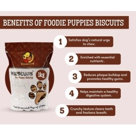 Foodie Puppies Bonscuits Freshly Baked Multi Grain Healthy Biscuit Cookies & Crunchy Treats for Adult Dogs (Chicken Adult Bonscuits, 900g)