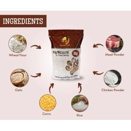 Foodie Puppies Bonscuits Freshly Baked Multi Grain Healthy Biscuit Cookies & Crunchy Treats for Adult Dogs (Chicken Adult Bonscuits, 900g)