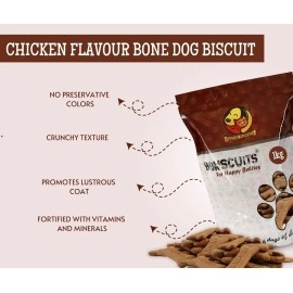 Foodie Puppies Bonscuits Freshly Baked Multi Grain Healthy Biscuit Cookies & Crunchy Treats for Adult Dogs (Chicken Adult Bonscuits, 900g)