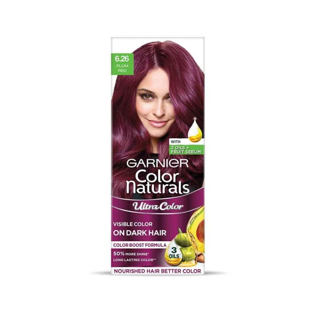 Garnier Color Naturals Creme Riche Hair Color (Plum Red, 55ml + 50g)