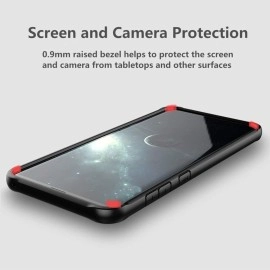 Plus Bumper Case with Clear Back Hard Panel Protective Case Cover for Samsung Galaxy S9 Plus (Black)