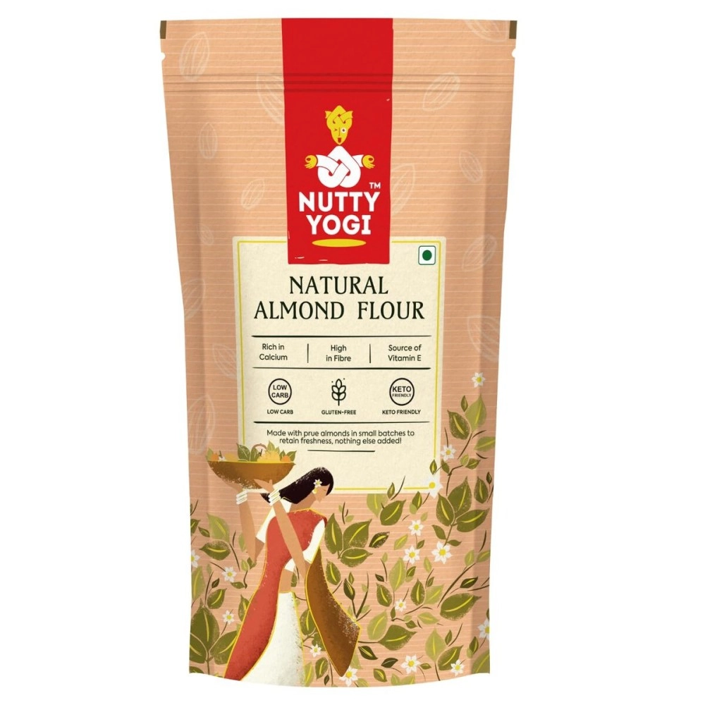 Nutty Yogi Natural Almond Flour (with Skin), Keto Friendly, Gluten Free Atta, Un - Blanched, Low Carb