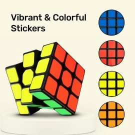 Cubelelo Drift 3x3 Black Speedcube | Beginner Cube for Kids & Adults | Magic Speed Stress Buster Brainstorming Puzzle (Multicolor) | Anti-Pop Technology | Smooth Turning | Durable