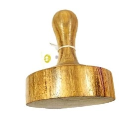 Simran Handicrafts Royal\'s Single Wood Block Handmade Hand Masher (Brown , 3 Inch )