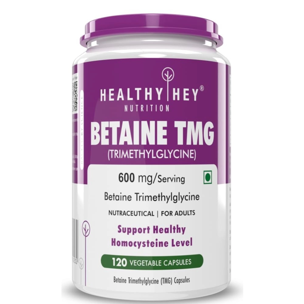 HealthyHey Nutrition Betaine Trimethylglycine (TMG) - 120 Veg. Capsules