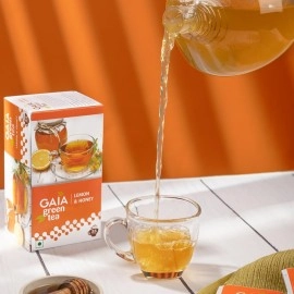 Gaia Green Tea Lemon & Honey, 25 Teabags, Green Tea with Tangy Lemon and Sweet Honey (Pack of 2)