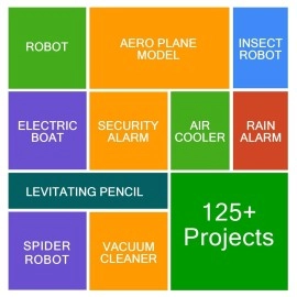 Kit4Curious 125 Projects DIY Activity Science Electronics Starter Mega Kit with User Guide - Multicolor