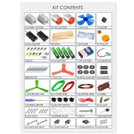 Kit4Curious 125 Projects DIY Activity Science Electronics Starter Mega Kit with User Guide - Multicolor