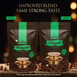 Continental Malgudi Filter Coffee Powder | 500gm Pouch | 60% Coffee - 40% Chicory | Traditional South Indian Filter Coffee Powder | Locks Real Aroma | Freshly Roasted Ground Coffee Powder