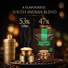 Continental Malgudi Filter Coffee Powder | 500gm Pouch | 60% Coffee - 40% Chicory | Traditional South Indian Filter Coffee Powder | Locks Real Aroma | Freshly Roasted Ground Coffee Powder